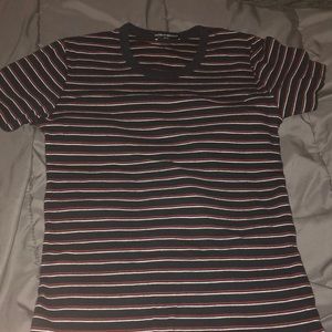 brandy melville blue white and red striped shirt